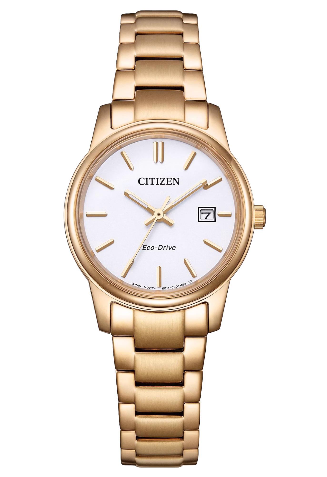 CITIZEN 星辰 Eco-Drive 簡約三針情侶對錶女錶 玫瑰金 EW2313-93A