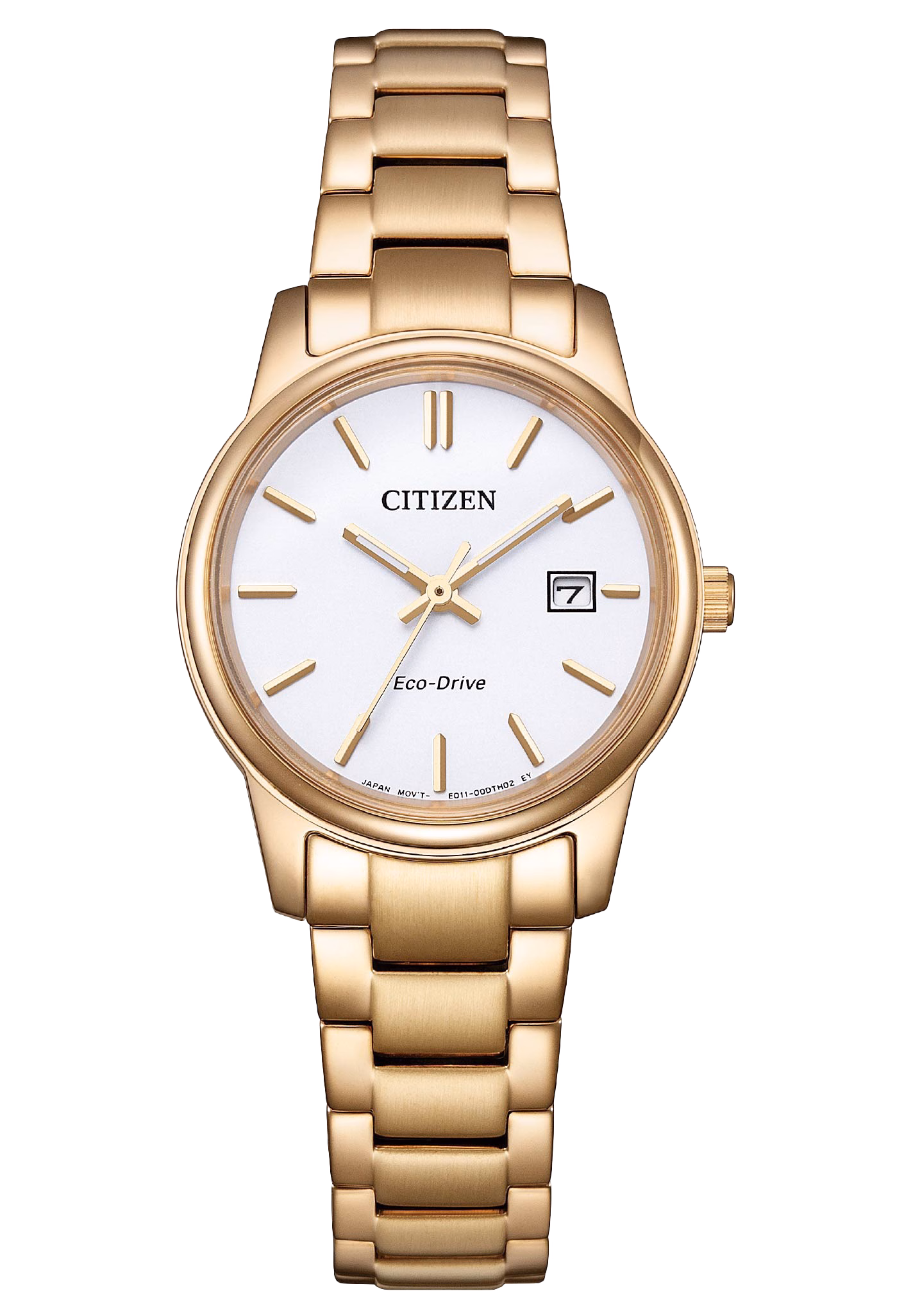 CITIZEN 星辰 Eco-Drive 簡約三針情侶對錶女錶 玫瑰金 EW2313-93A：圖片 1