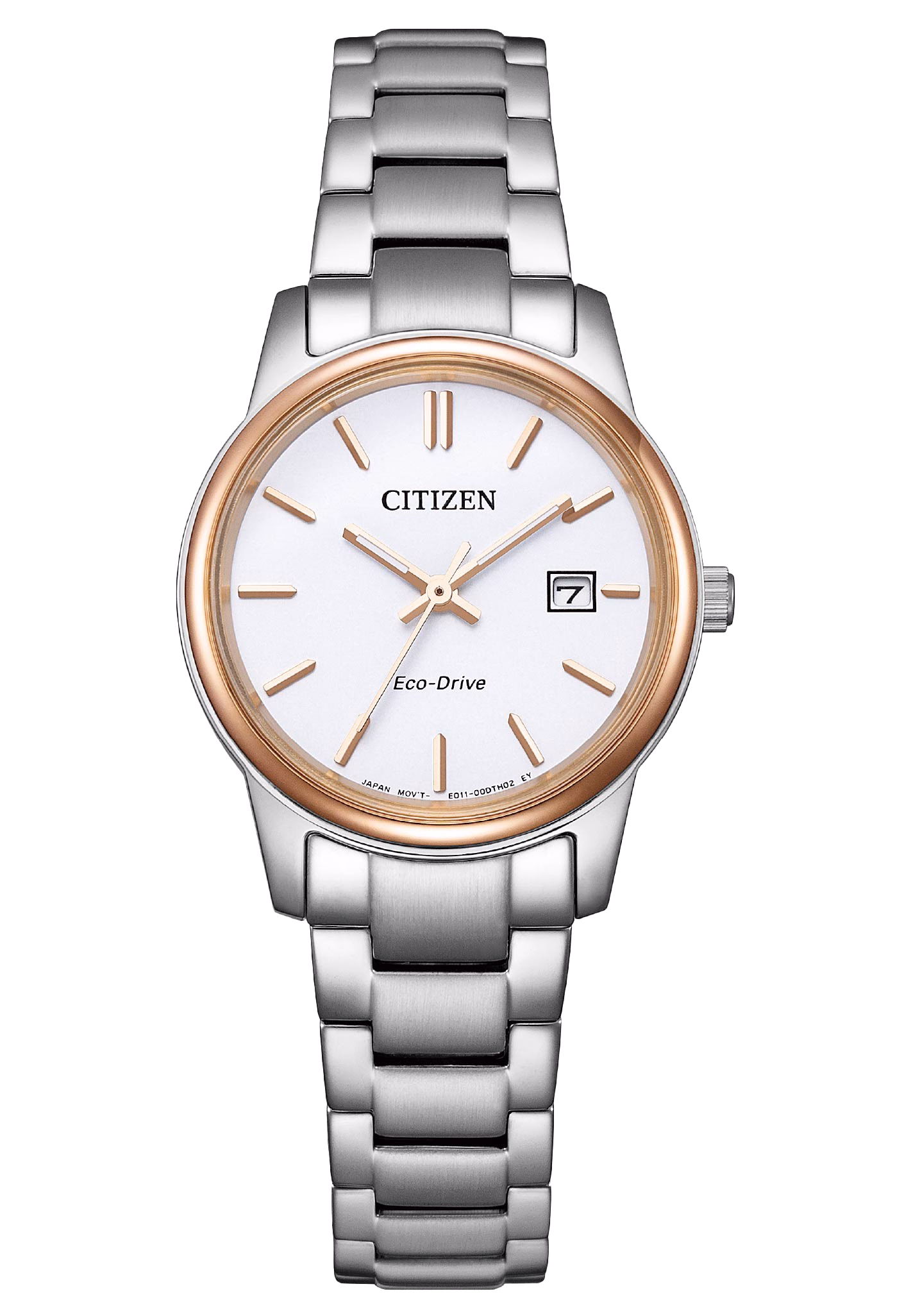 CITIZEN 星辰 Eco-Drive 簡約三針情侶對錶女錶 白金 EW2319-97A：圖片 1