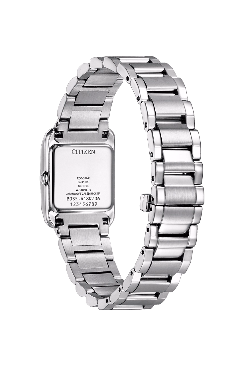 CITIZEN 星辰 L系列 SQUARE Collection 白蝶貝光動能方形女錶 EW5600-87D
