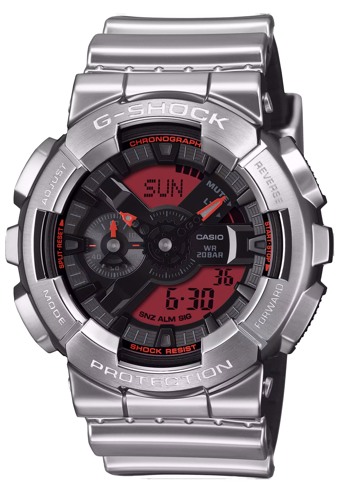CASIO 卡西歐 G-SHOCK GM-110YRA-8A 金屬 數位指針雙顯錶