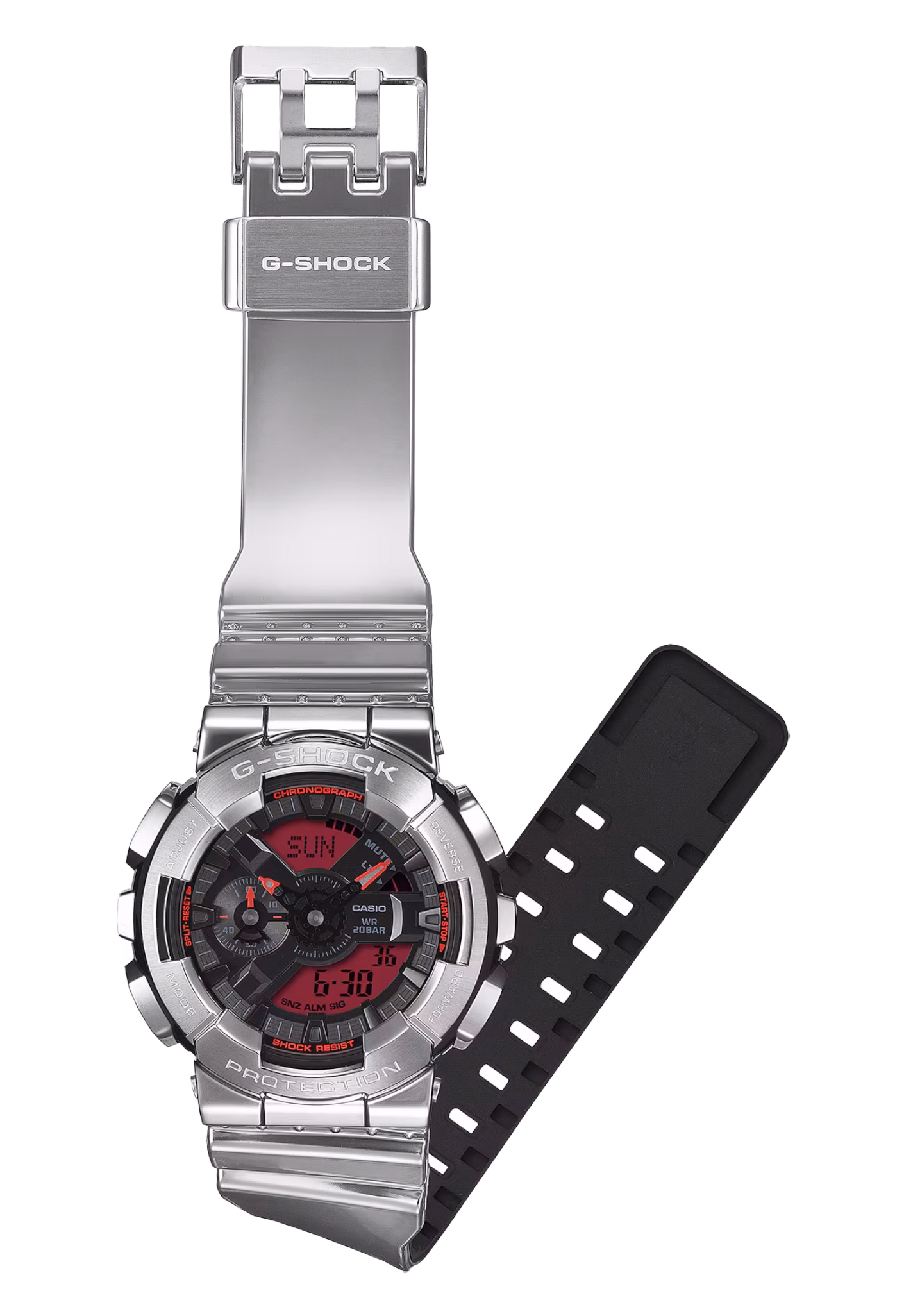 CASIO 卡西歐 G-SHOCK GM-110YRA-8A 金屬 數位指針雙顯錶：圖片 3