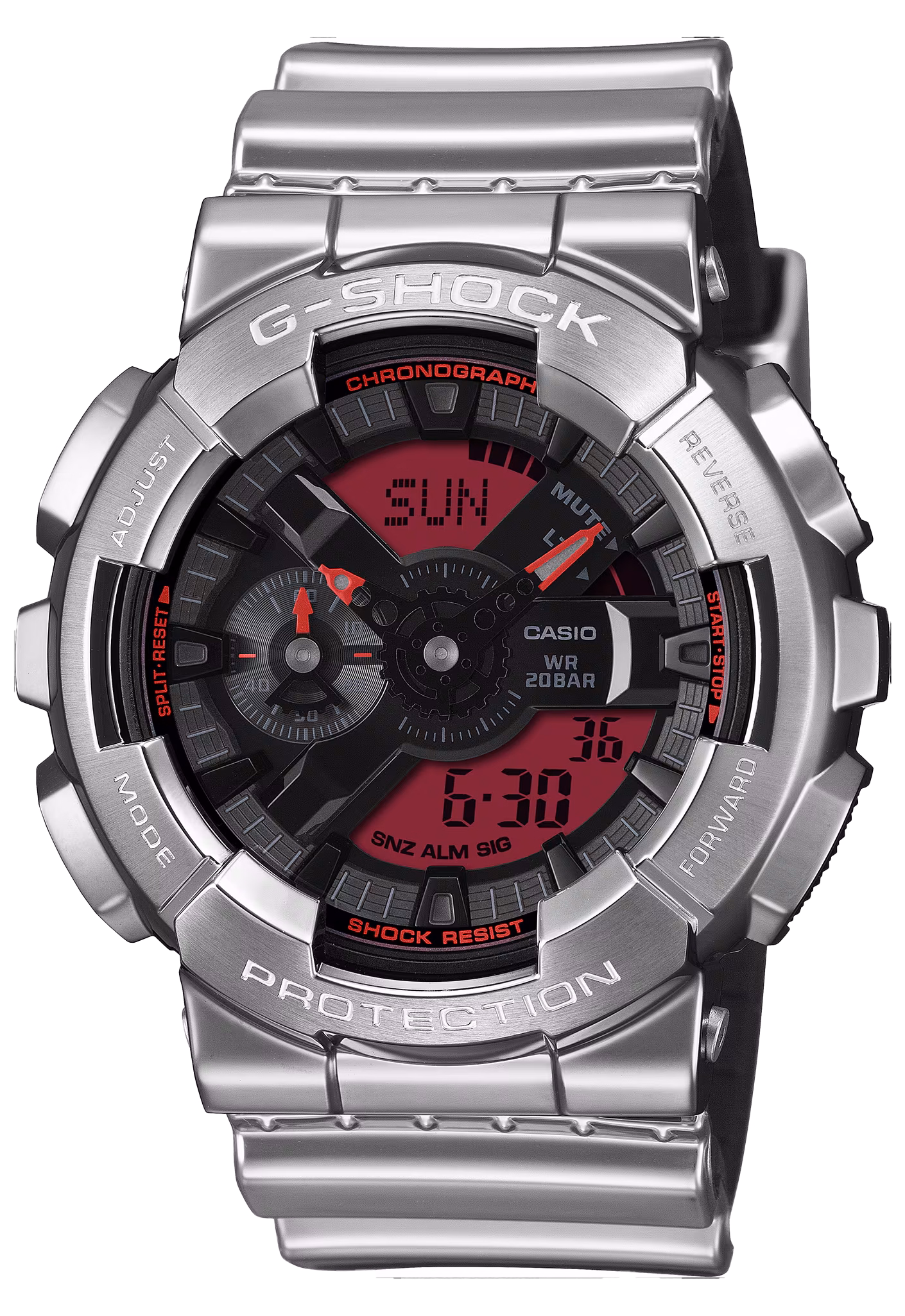 CASIO 卡西歐 G-SHOCK GM-110YRA-8A 金屬 數位指針雙顯錶：圖片 1