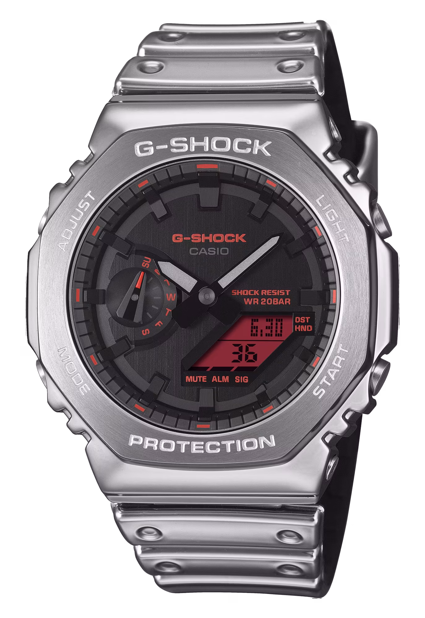 CASIO 卡西歐 G-SHOCK GM-2100YRA-8A 八角金屬 數位指針雙顯錶