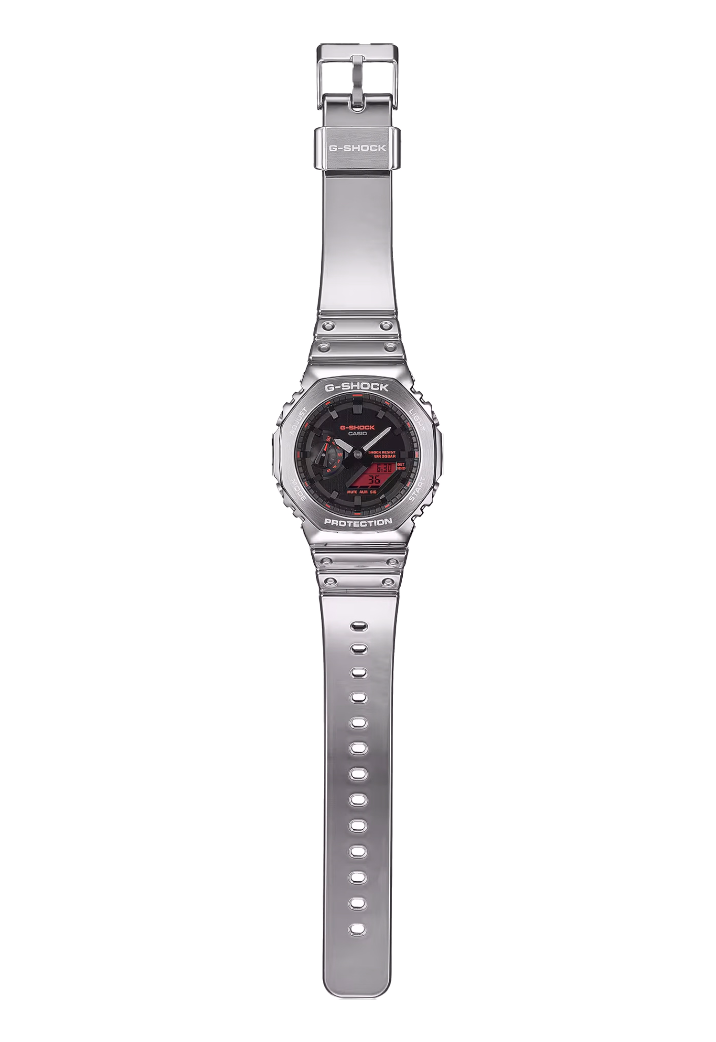 CASIO 卡西歐 G-SHOCK GM-2100YRA-8A 八角金屬 數位指針雙顯錶：圖片 3
