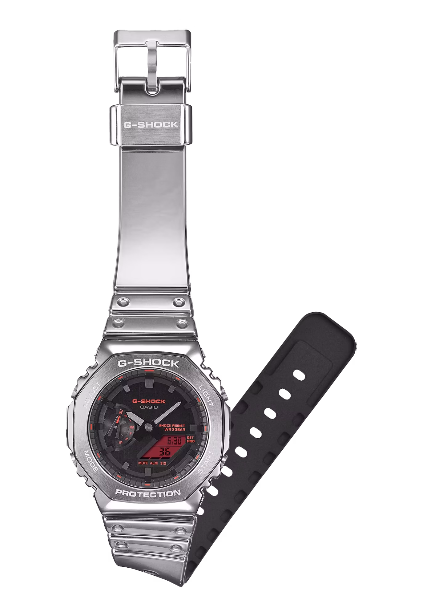 CASIO 卡西歐 G-SHOCK GM-2100YRA-8A 八角金屬 數位指針雙顯錶