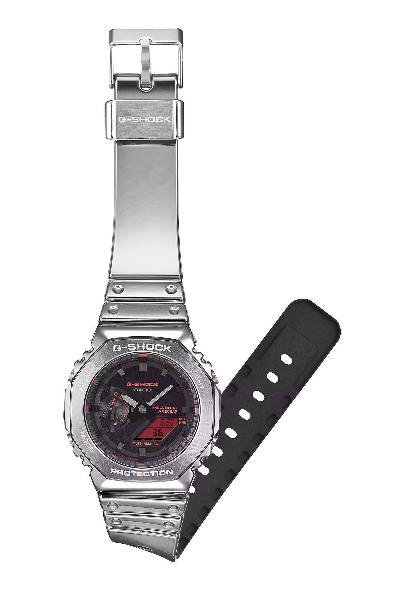 CASIO 卡西歐 G-SHOCK GM-2100YRA-8A 八角金屬 數位指針雙顯錶：圖片 2