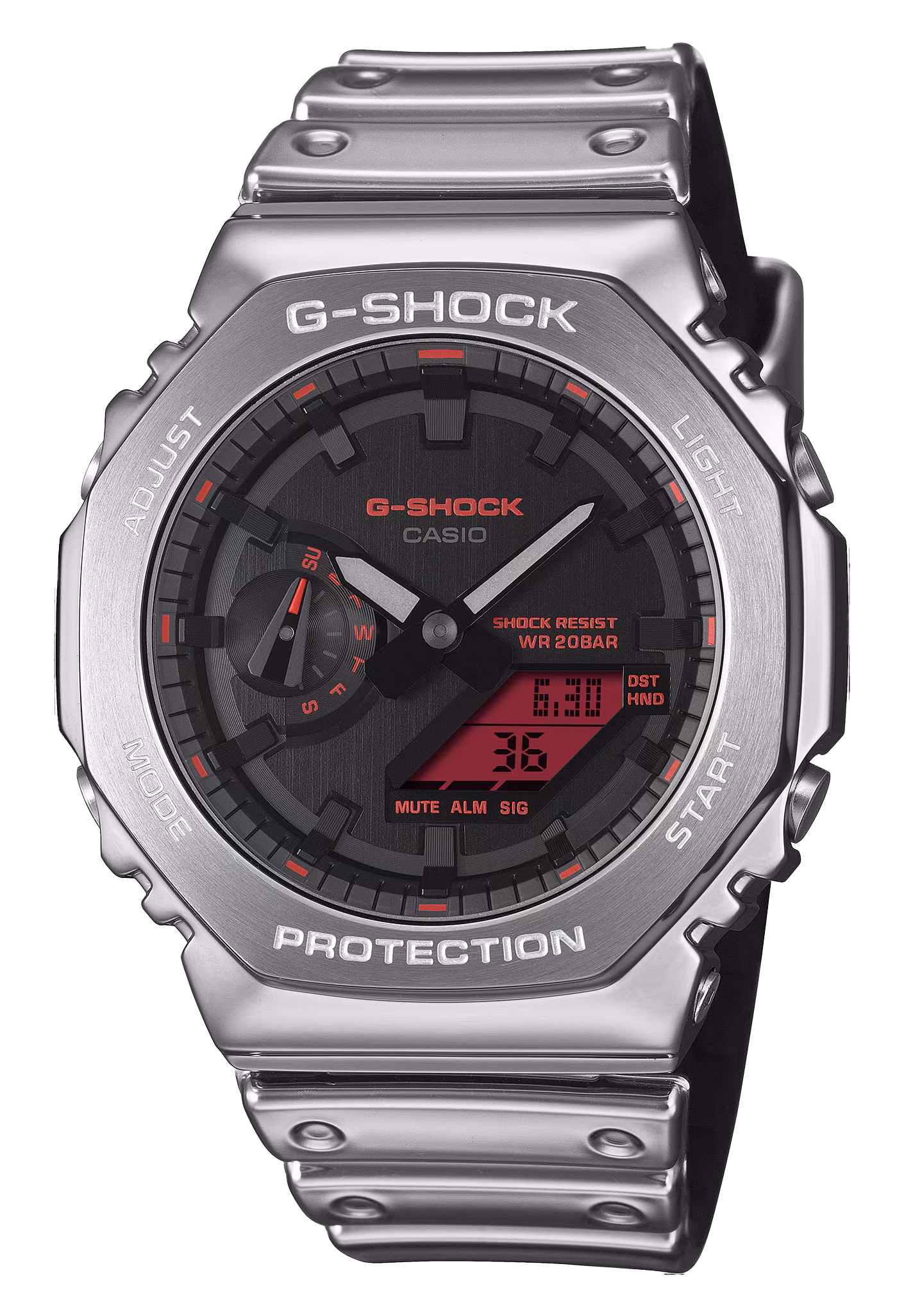 CASIO 卡西歐 G-SHOCK GM-2100YRA-8A 八角金屬 數位指針雙顯錶：圖片 1