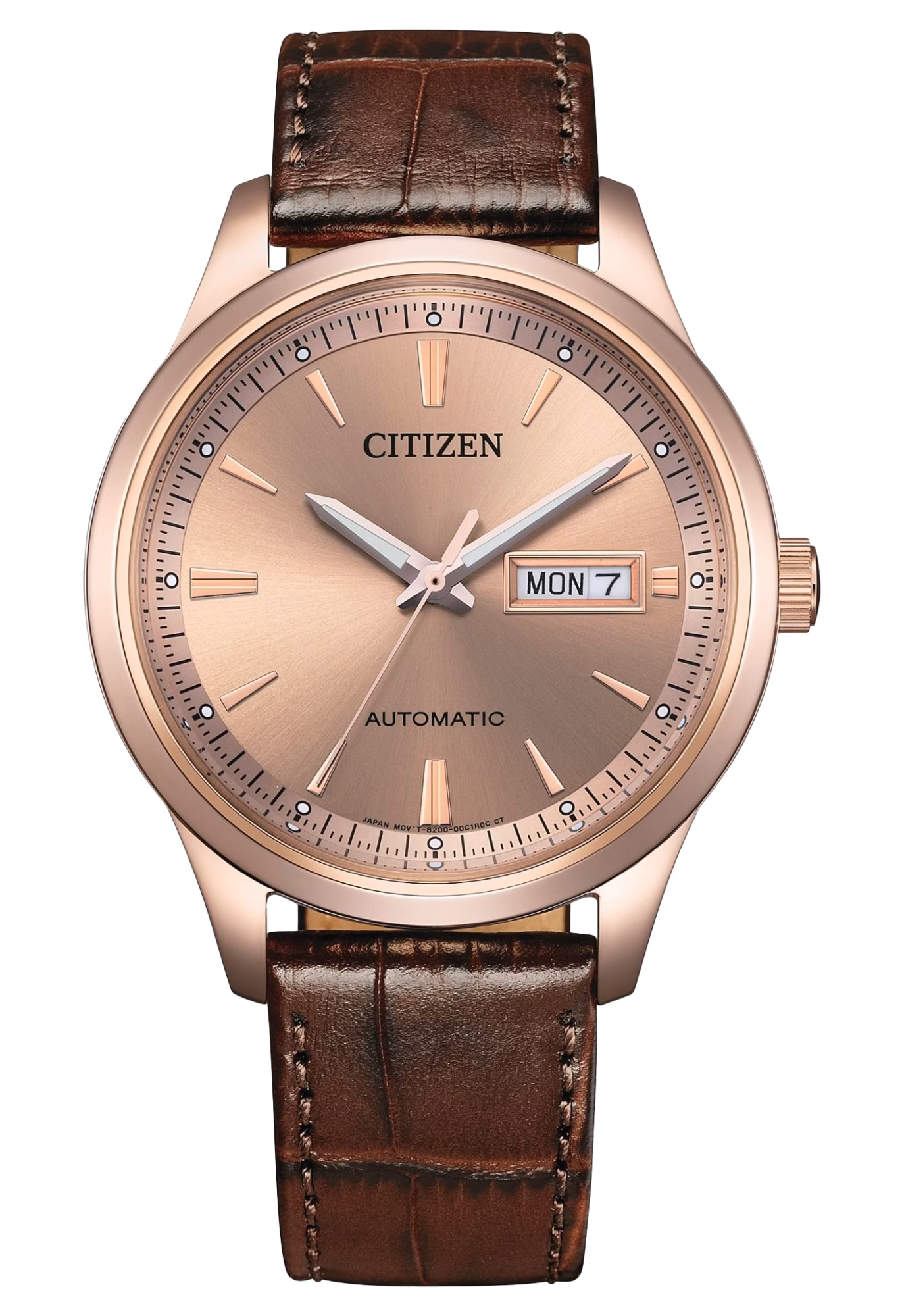 CITIZEN 星辰 Mechanical 經典簡約皮革款機械錶 NY4062-04X