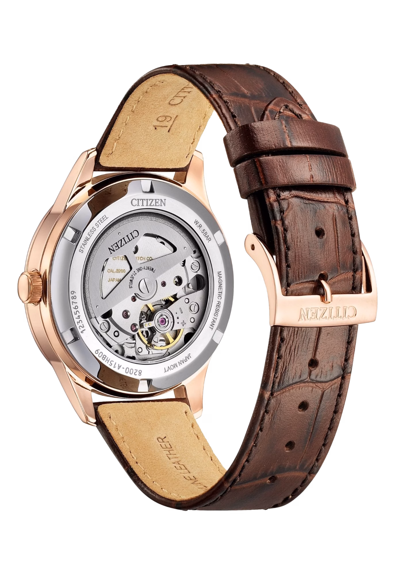 CITIZEN 星辰 Mechanical 經典簡約皮革款機械錶 NY4062-04X