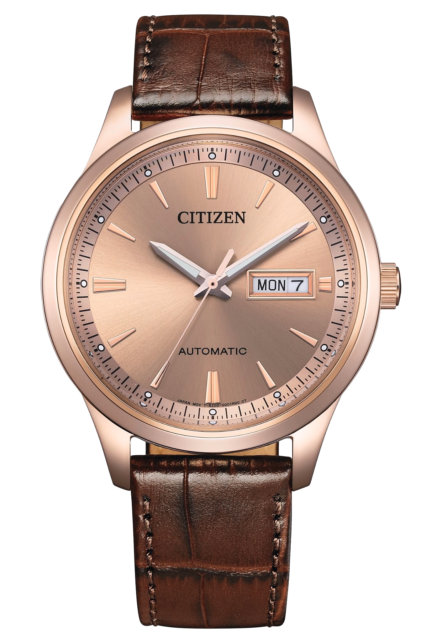 CITIZEN 星辰 Mechanical 經典簡約皮革款機械錶 NY4062-04X：圖片 1