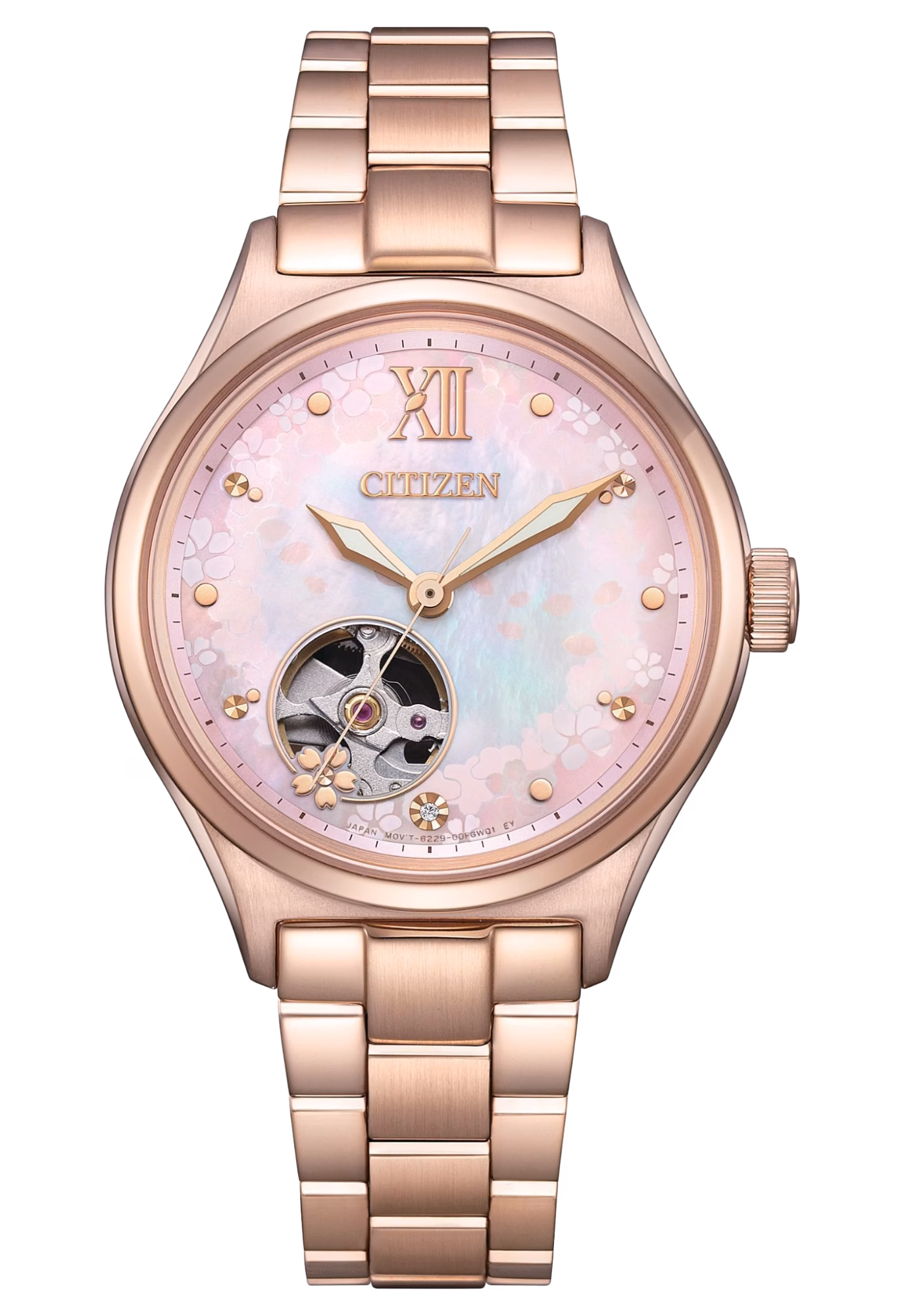 CITIZEN 星辰 LADY'S 限量櫻花機械女錶 PC1017-96W