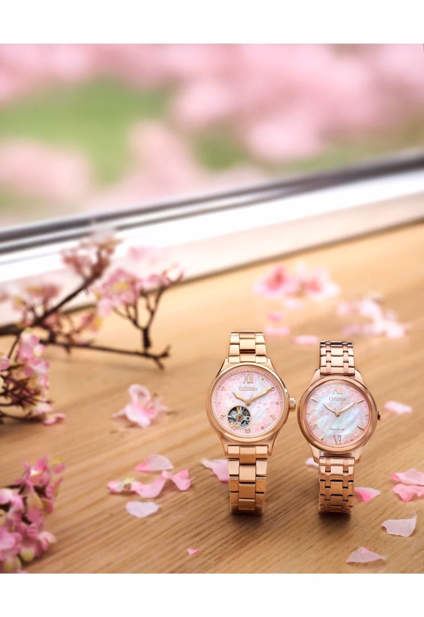 CITIZEN 星辰 LADY'S 限量櫻花機械女錶 PC1017-96W