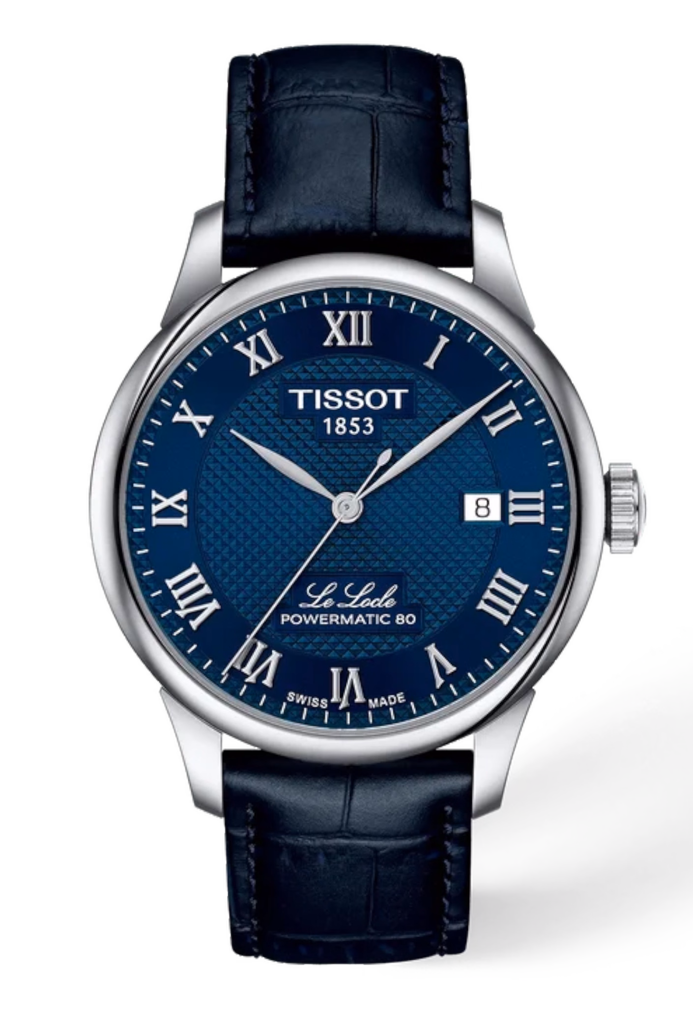 TISSOT 天梭 Le Locle Powermatic 80 力洛克 皮革藍 機械錶 T006.407.16.043.00：圖片 1