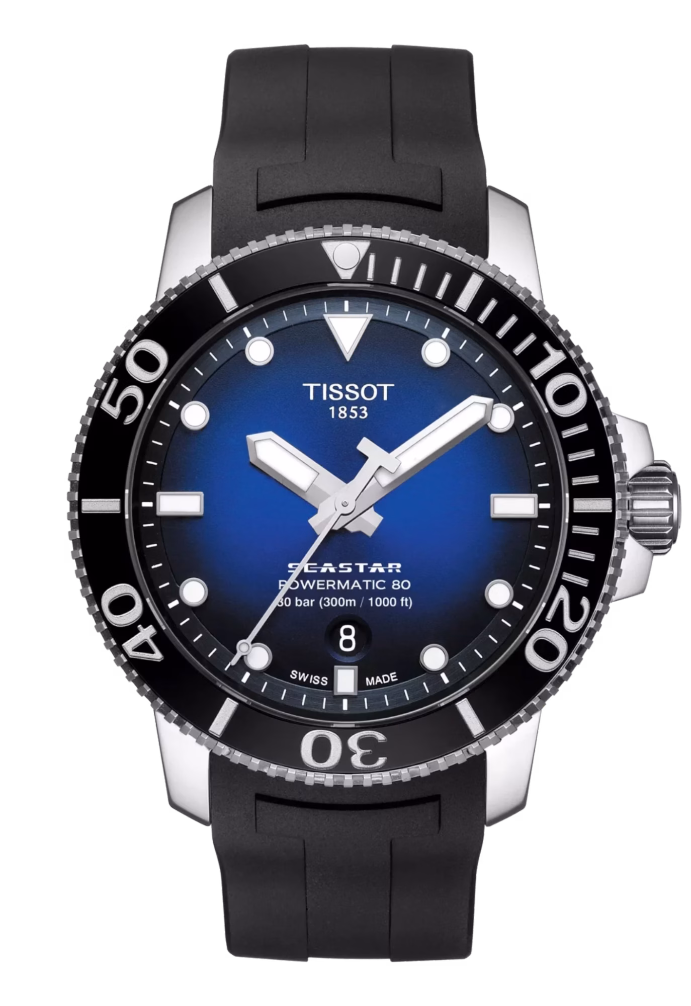TISSOT 天梭 Seastar 1000 Powermatic 80 43mm 藍海星潛水錶 T120.407.17.041.00