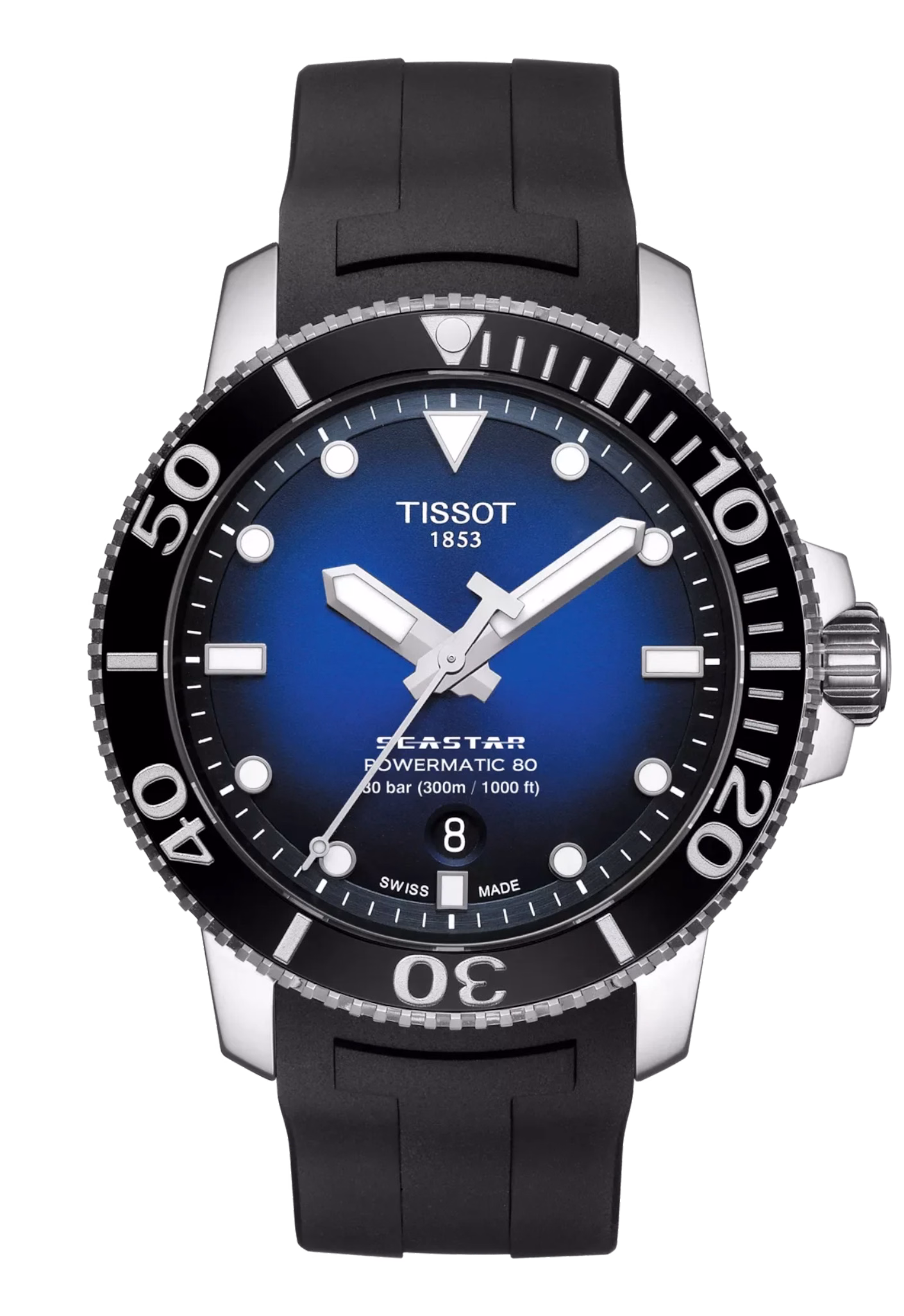 TISSOT 天梭 Seastar 1000 Powermatic 80 43mm 藍海星潛水錶 T120.407.17.041.00：圖片 1