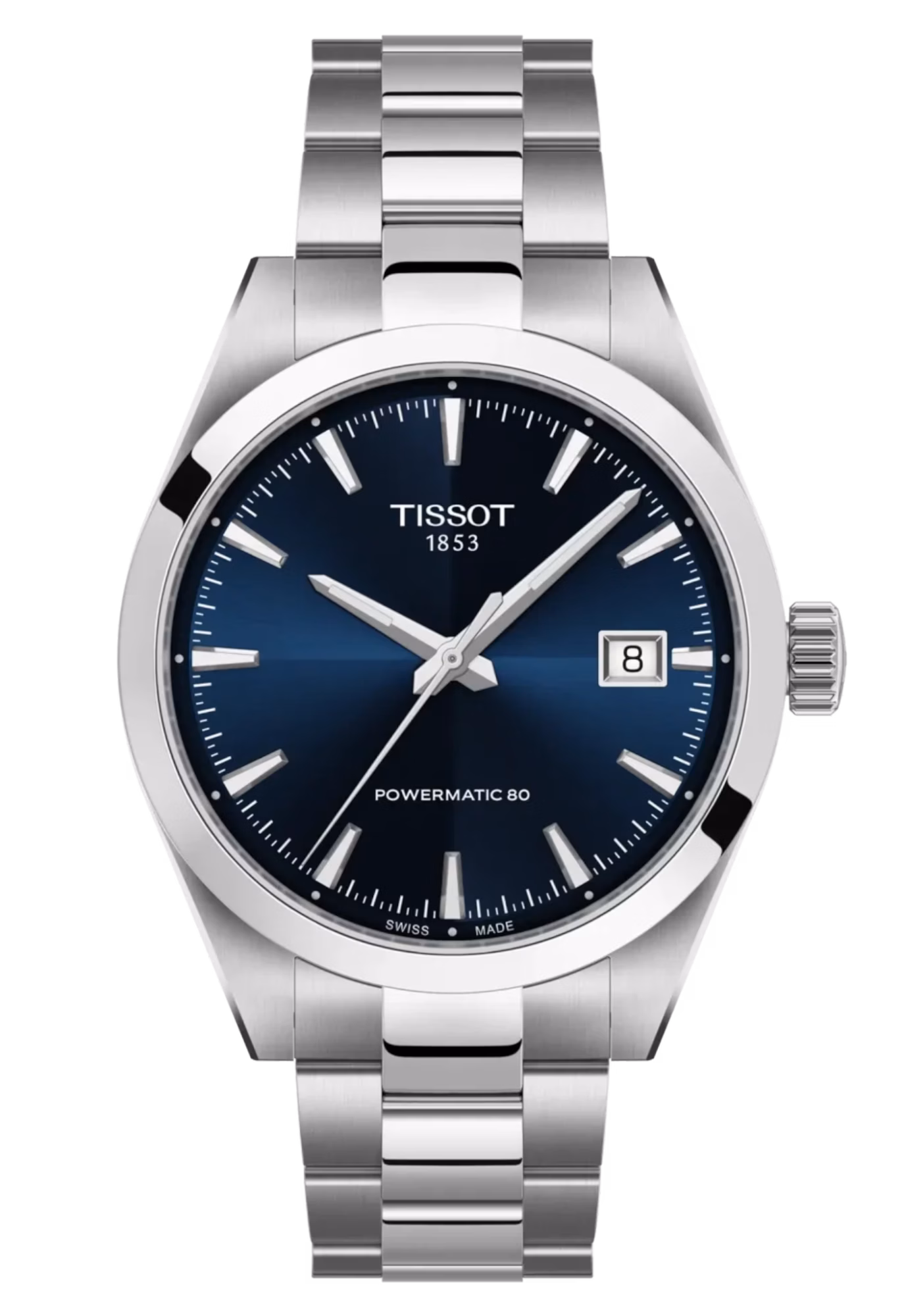 TISSOT 天梭 Gentleman Powermatic 80 Nivachron™游絲 紳士藍機械腕錶 T165.807.11.041.00