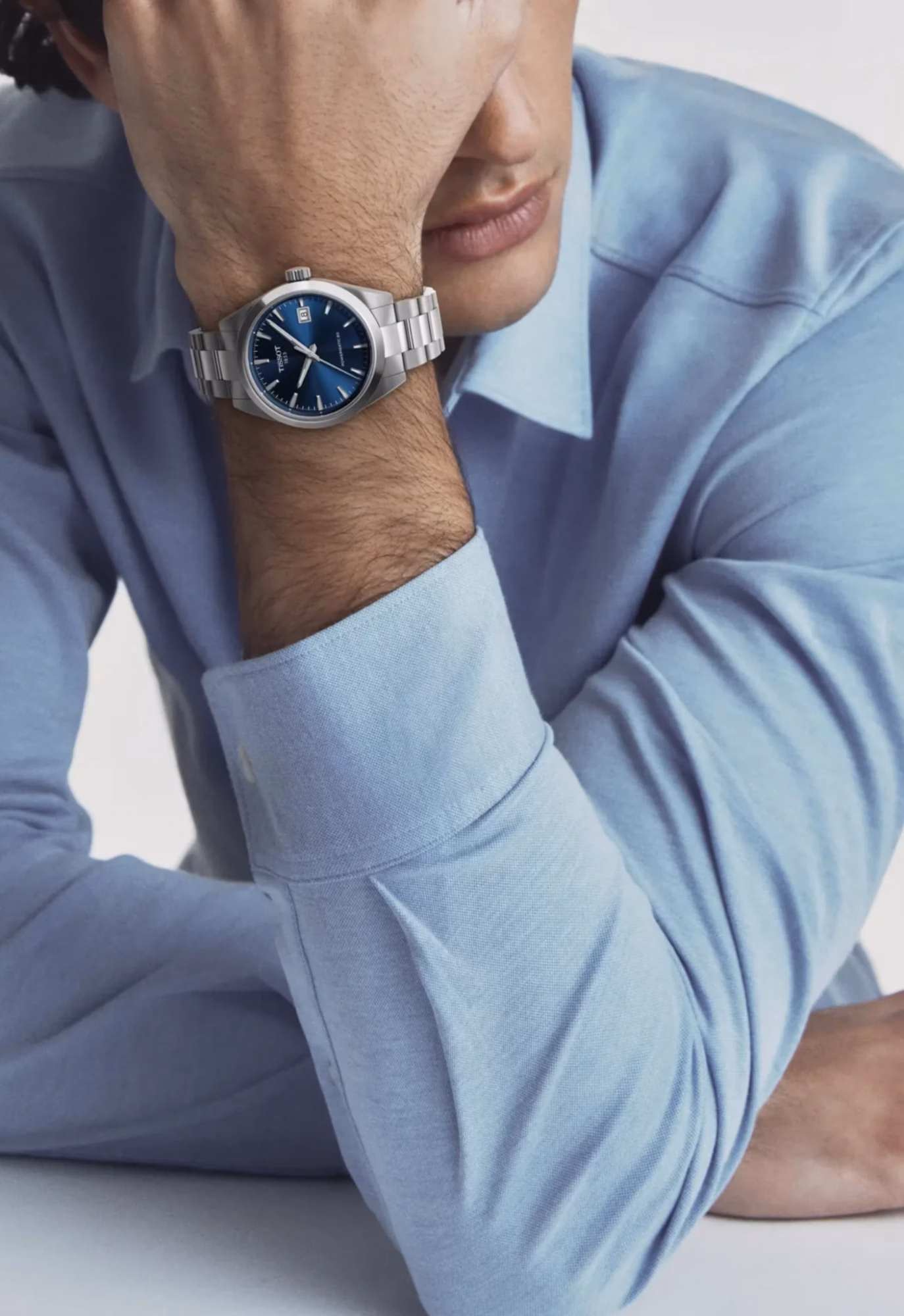 TISSOT 天梭 Gentleman Powermatic 80 Nivachron™游絲 紳士藍機械腕錶 T165.807.11.041.00