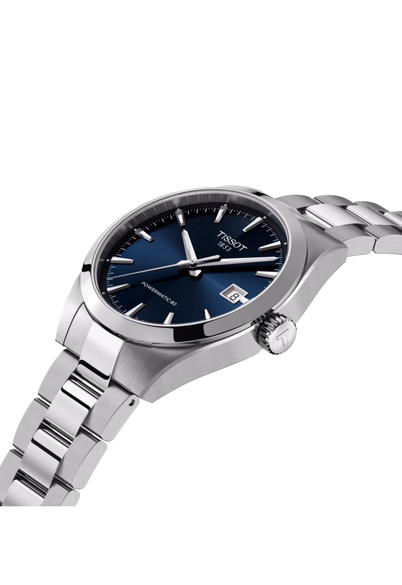 TISSOT 天梭 Gentleman Powermatic 80 Nivachron™游絲 紳士藍機械腕錶 T165.807.11.041.00