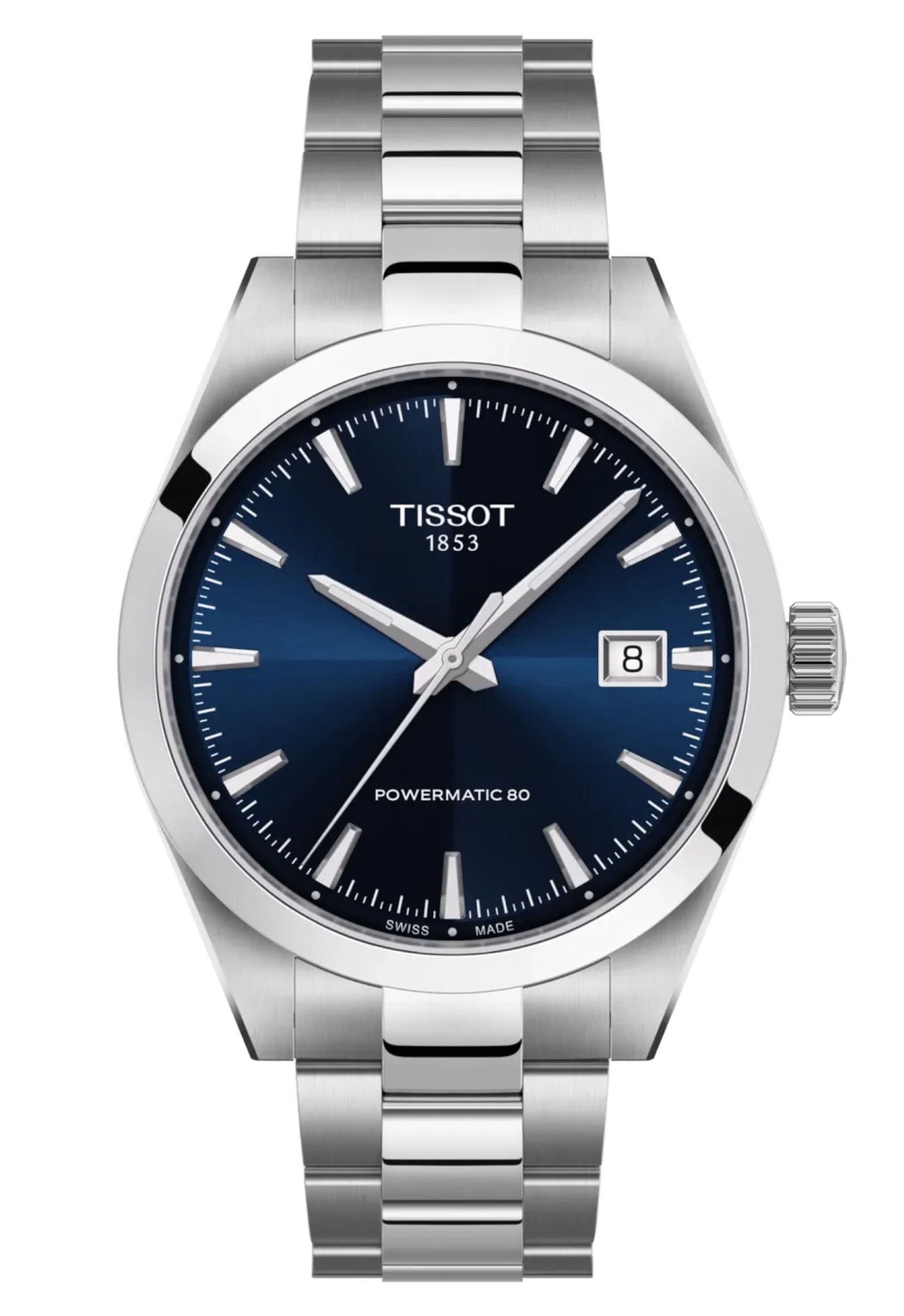 TISSOT 天梭 Gentleman Powermatic 80 Nivachron™游絲 紳士藍機械腕錶 T165.807.11.041.00：圖片 1