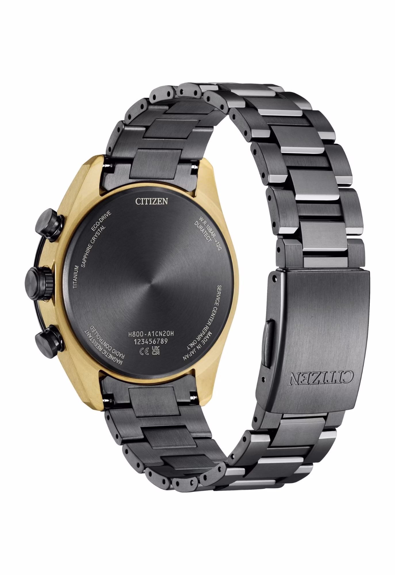 CITIZEN 星辰 LIGHT in BLACK 闇影之光 光動能50週年限量 鈦金屬電波萬年曆-AT8384-58E