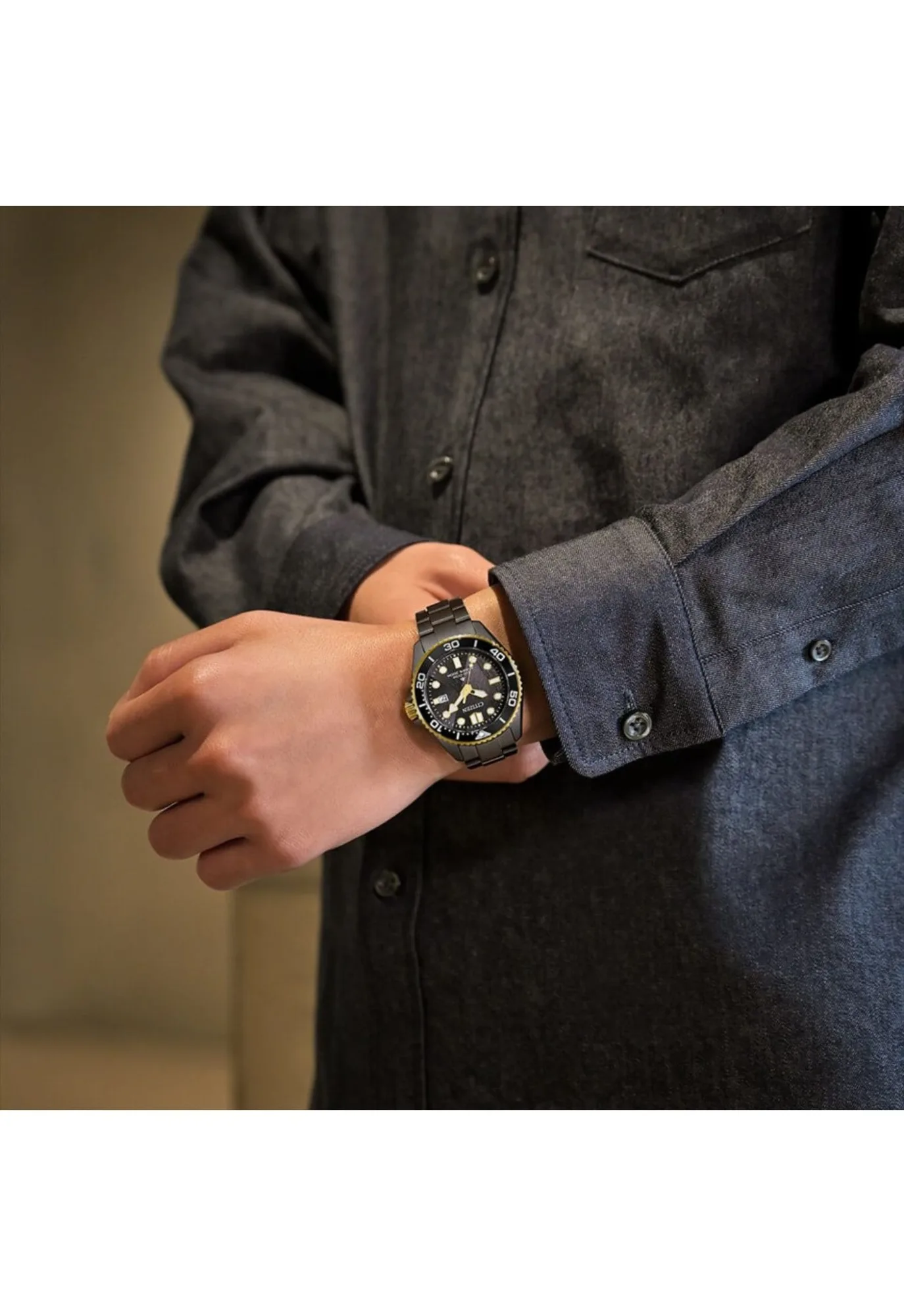 CITIZEN 星辰LIGHT in BLACK 闇影之光 光動能50週年限量 200米潛水錶 限量(BN0264-53E)