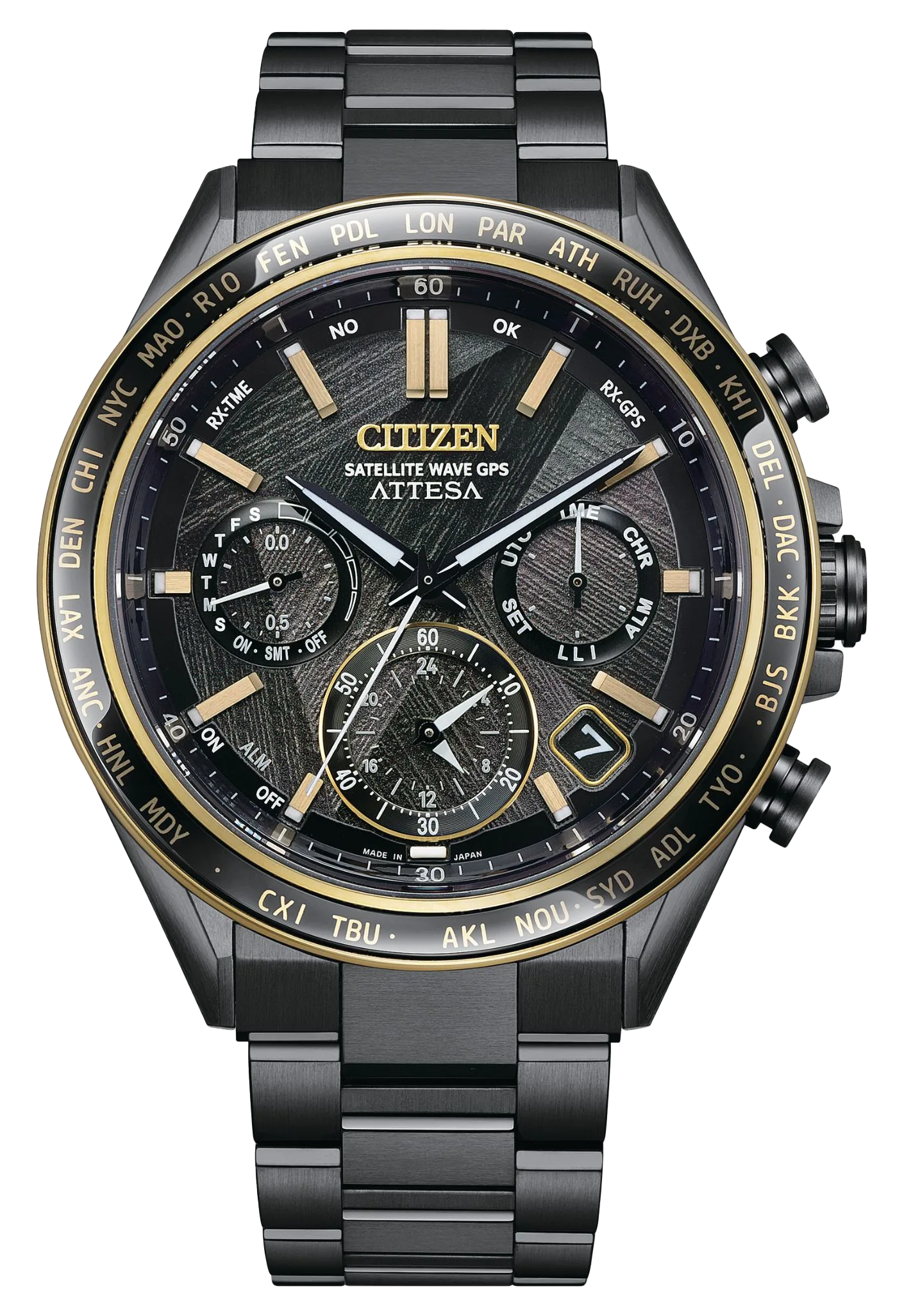 CITIZEN 星辰 ATTESA 限量 闇影之光 LIGHT IN BLACK 光動能 鈦輕量 GPS 男錶 CC4078-51E：圖片 1